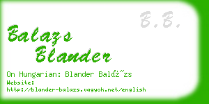 balazs blander business card